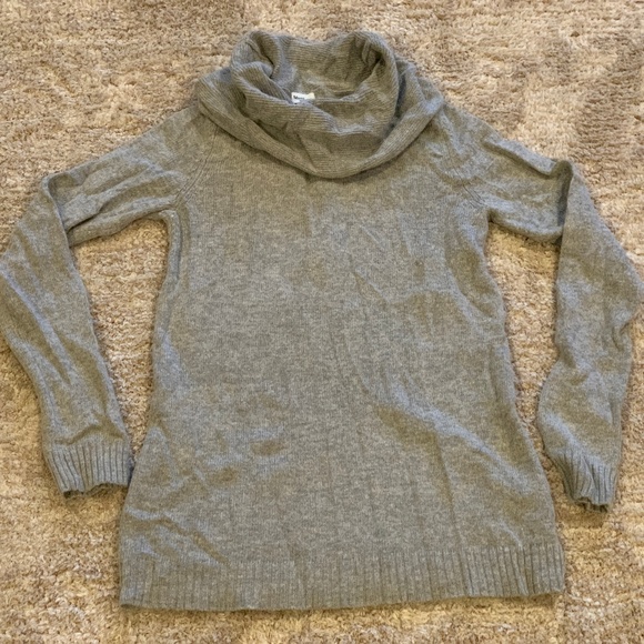 Mimi Maternity Gray Cowl Neck Sweater - L - Picture 1 of 5